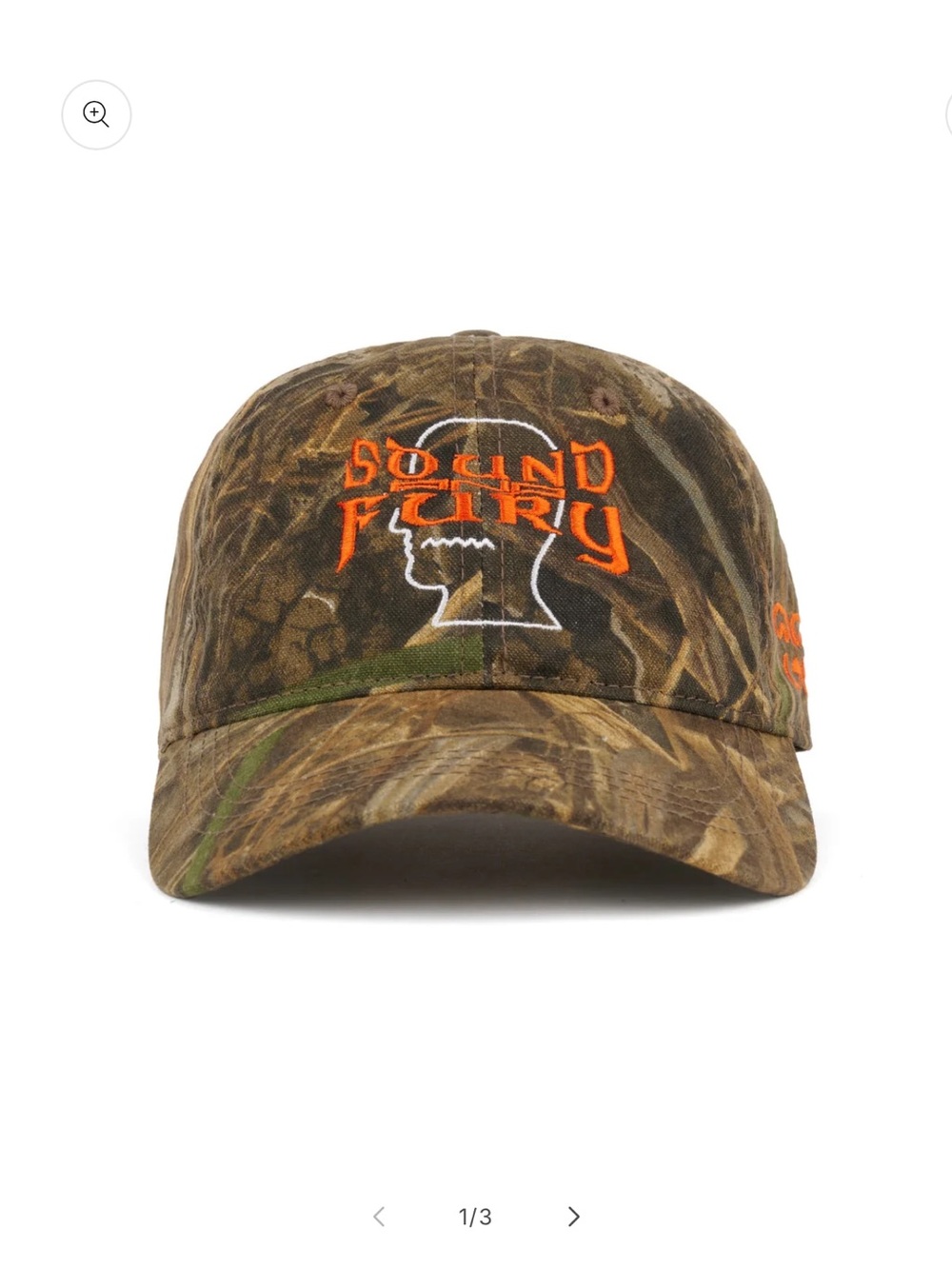 Brain Dead Sound and Fury Camouflage Cap - Orange & White Embroidery